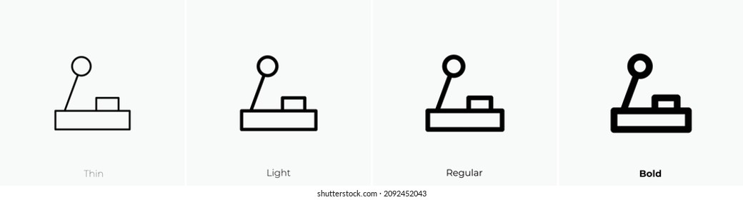 joystick icon. Thin, Light Regular And Bold style design isolated on white background