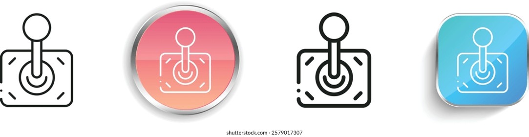 joystick icon. Thin Linear, Regular and Button Style Design Isolated On White Background