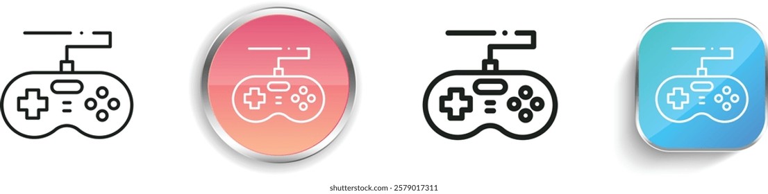 joystick icon. Thin Linear, Regular and Button Style Design Isolated On White Background