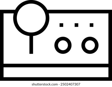 icono de joystick. Diseño de estilo lineal delgado aislado sobre fondo blanco