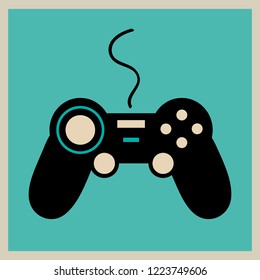 Joystick icon. Vector color flat joystick.