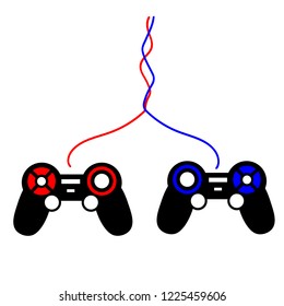 Joystick icon. Vector color flat joystick.