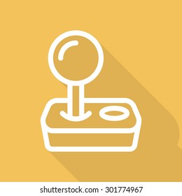 Joystick icon - vector, eps10 (line icon, long shadow)