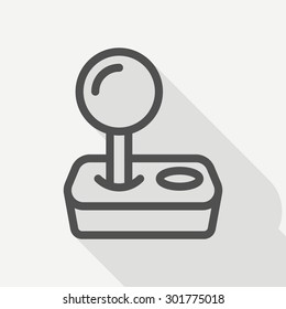 Joystick icon - vector, eps10 (line icon, long shadow)