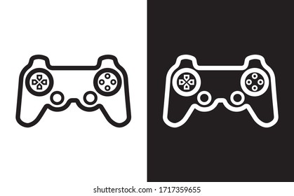Joystick icon vector, game symbol. Play pictogram, flat vector sign isolated on white and black background. Simple vector illustration for graphic and web design.