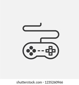 Joystick icon vector. Gamepad symbol. Linear style sign for mobile concept and web design. Joystick symbol illustration. Pixel vector graphics - Vector.
