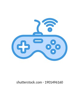 Joystick icon vector illustration in blue style about internet of things for any projects, use for website mobile app presentation