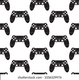 Joystick icon Vector Illustration. Game Console Flat Sign. Seamless on White Background.