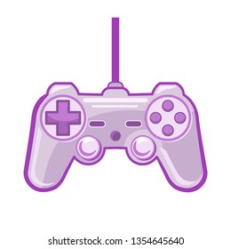 Joystick icon. Video game controller. Vector illustration on white background. Gamer print