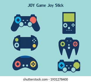 Joystick icons set. Flat set of joyGame,vector illustration.