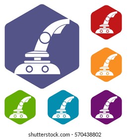 Joystick icons set rhombus in different colors isolated on white background