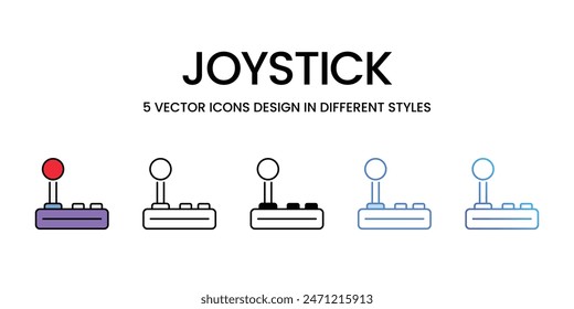 Joystick iconos conjunto de Vector ilustración de stock.