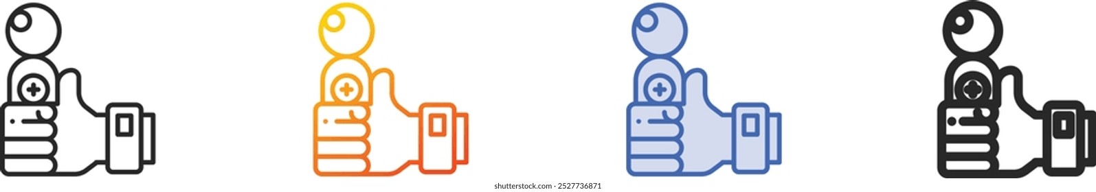 joystick icon.Thin Linear, Gradient, Blue Stroke and bold Style Design Isolated On White Background