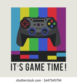 Joystick illustration, tee shirt graphics, vectors, gamer typography