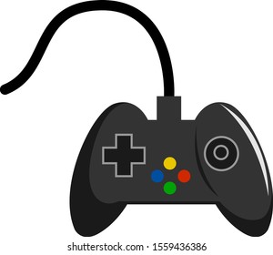 Joystick, ilustração, vetor sobre fundo branco.