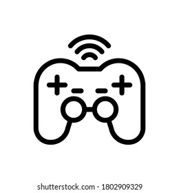 Joystick (Internet of Things) icon outline vector. isolated on white background 