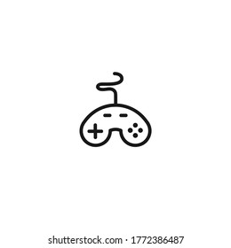 Joystick isolated line icon. gamepad icon on white background