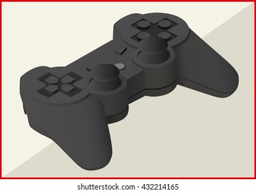 joystick isolated on white background. game pad isometric flat vector 3d illustration