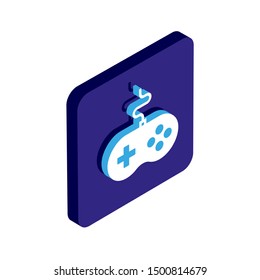 joystick isometric 3d vector icon blue