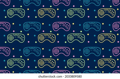 Joystick line art pattern illustration