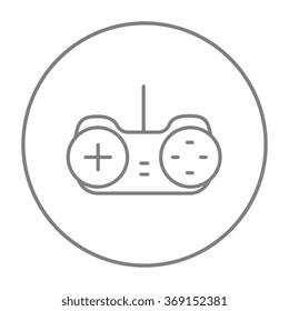 Icono de línea de joystick.