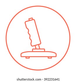 Icono de línea de joystick.