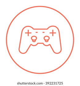 Icono de línea de joystick.