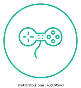 Icono de línea de joystick.