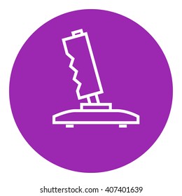 Icono de línea de joystick.