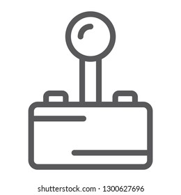 Joystick line icon, play and game, gamepad sign, vector graphics, a linear pattern on a white background, eps 10.
