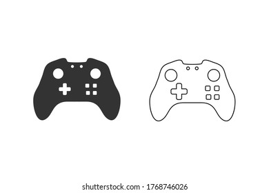 Joystick line icon set. vector illustration