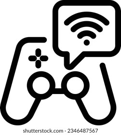 Icono de línea de joystick - Icono único, vector 