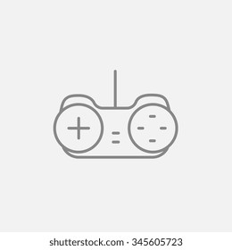 Icono de línea Joystick para web, móvil e infografía. Icono vector de gris oscuro aislado en fondo gris claro.