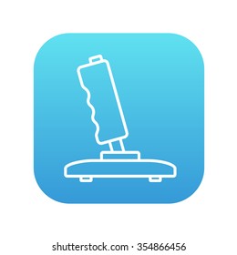 Joystick line icon for web, mobile and infographics. Vector white icon on the blue gradient square with rounded corners isolated on white background.
