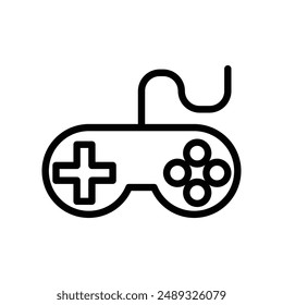 Joystick linear logo mark in black and white