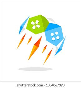 joystick logo design inspiration . origami game logo design . jet joystick logo template . jet origami game