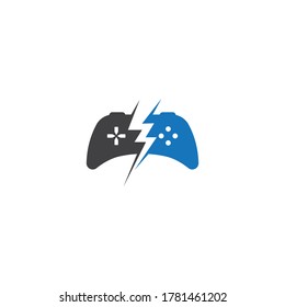 Joystick logo vector icon illustration. Games controller logo design vector template.