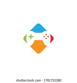 Joystick logo vector icon illustration. Games controller logo design vector template.