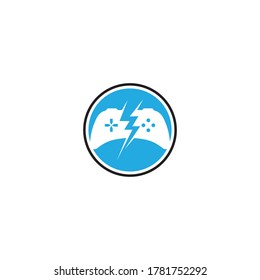 Joystick logo vector icon illustration. Games controller logo design vector template.