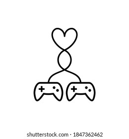 plantilla de ilustración del vector de amor de joystick