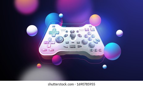 joystick with many button, gamepad art illustration.