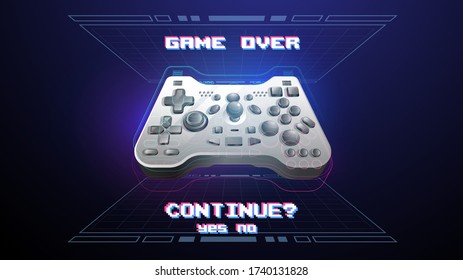 joystick with many button, gamepad art illustration.