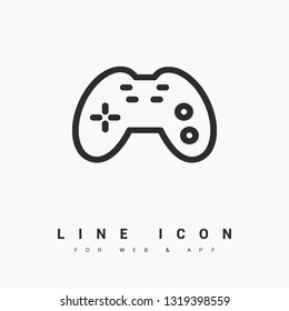 Joystick minimal icon. Gamepad line vector icon for websites and mobile minimalistic flat design.