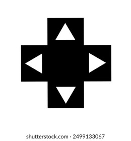 joystick navigation icon vector with simple design. gamepad button icon