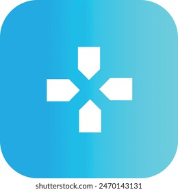 Joystick navigation line icon in square gradient colors. Controller signs vector illustration.