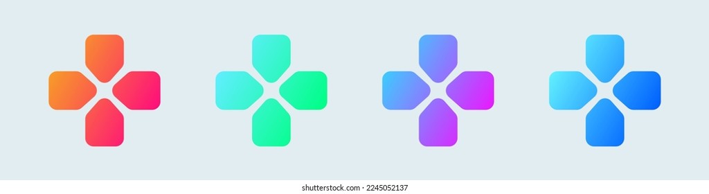 Joystick navigation solid icon in gradient colors. Controller signs vector illustration.