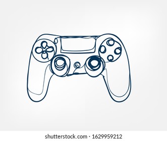 Joystick one line vector design element isolated