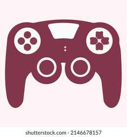 Joystick outline gaming device vector