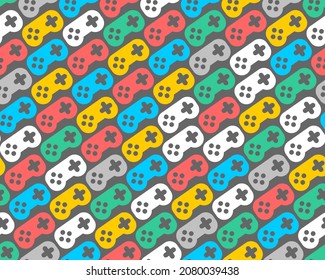 Joystick pattern seamless. gamepad background. Video game controller texture.