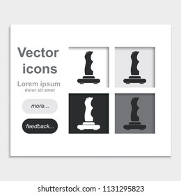 Joystick placed on web page template flat vector icon.